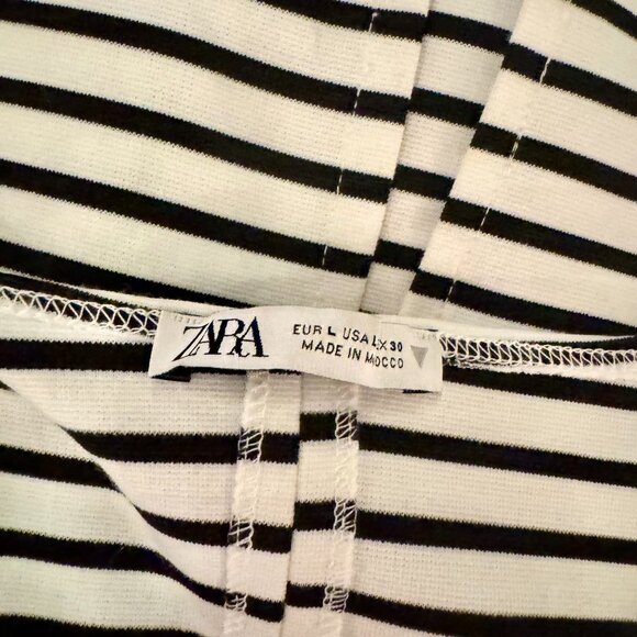 ZARA Striped Sleeveless Midi Dress Size L - Picture 3 of 10